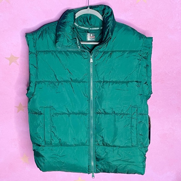NWT Free People Movement In A Bubble Oversized Puffer Vest Flame Green Large S - Picture 1 of 12